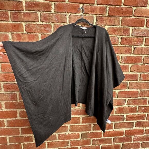 LOFT $89 Travel Wrap sweater shawl kimono Black ONE SIZE NEW - Picture 5 of 11